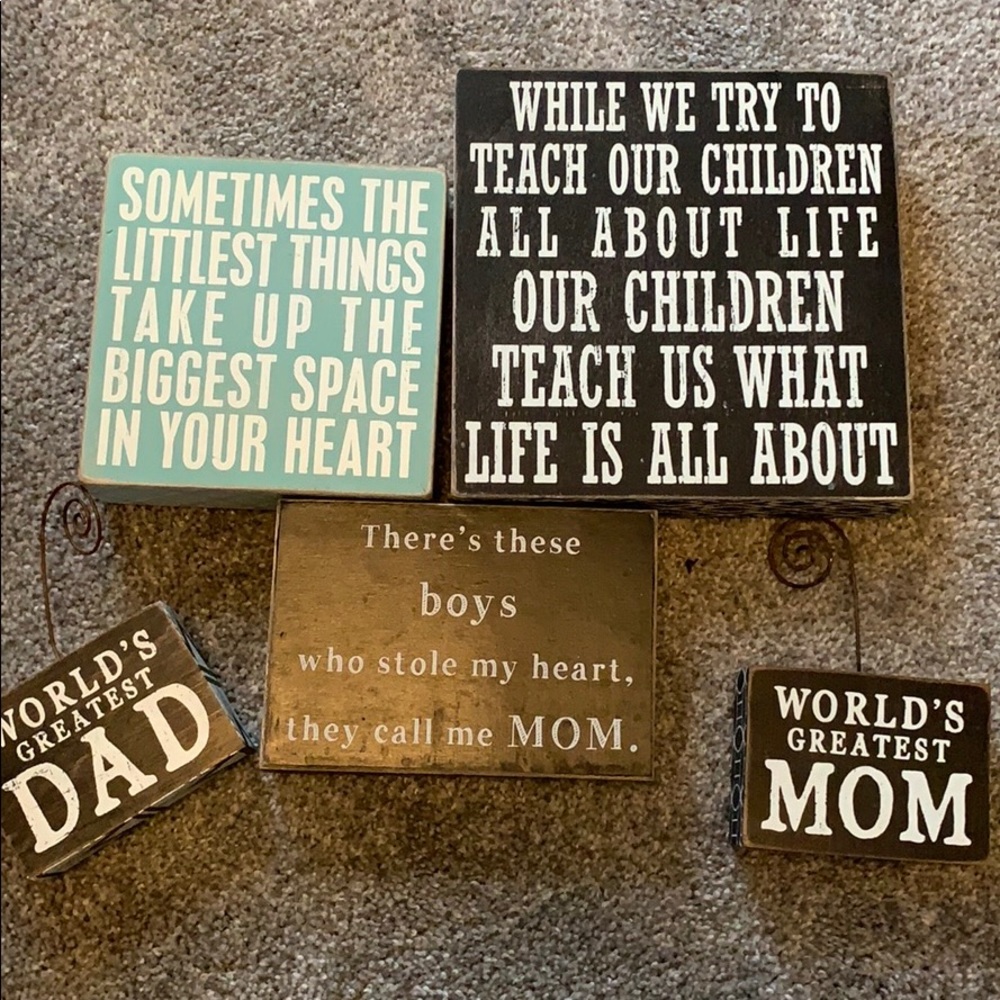 Bundle of 5 saying blocks
